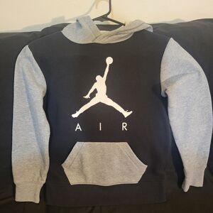 Black and Gray JORDAN AIR Hoodie with Logo